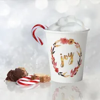 Christmas Joy Watercolor Wreath ID292 Paper Cups