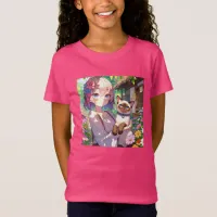 Thumbnail for Anime Girl and Siamese Cat  T-Shirt