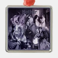 Vintage Mothers and Children Collage Metal Ornament