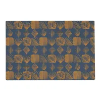 Bold Caribbean Tribal Mudcloth: Navy Blue, Gold Placemat