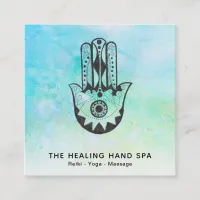 *~* Hamsa - Hand of Fatima - Craters of Moon Yoga Square Business Card