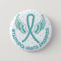 MG Warrior Angel Wings Awareness Ribbon Button