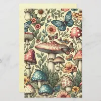 Vintage Mushrooms, Flowers, Butterflies Scrapbook