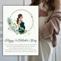 Elegant Expecting Mom Happy 1st Mother’s Day Holiday Card