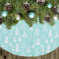 Teal Christmas Tree Pattern#6 ID1009 Brushed Polyester Tree Skirt