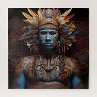 Aztec Abstract Vibrant Tribal Fusion Art Jigsaw Puzzle