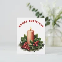 Burning Candle - Christmas Card