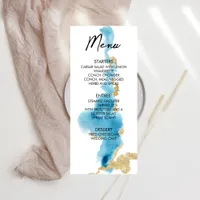 Watercolor Ocean Beach Tropical Island Wedding Menu