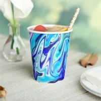 Melted Blue | Marble Fluid Art Paper Cups