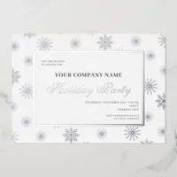 Snowflake Corporate Christmas Office Holiday Party Foil Invitation