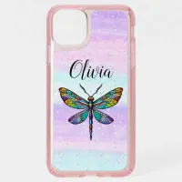 Colorful Stained Glass Dragonfly Wing Personalized Speck iPhone 11 Pro Max Case