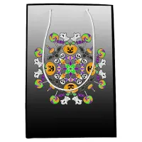 Halloween Mandala Ghosts, Pumpkins, Bats and Skull Medium Gift Bag