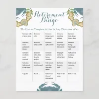 Crab Feast-Watercolor Blue Crabs, Retirement Bingo