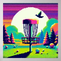 Disc Golf Pin Pixel Art Poster