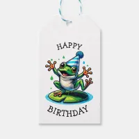 Funny Frog Themed Birthday To and From Gift Tags