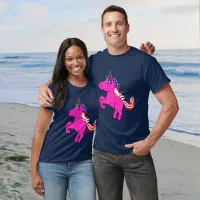 Pink Unicorn Patriotic USA Flag Mane Art Unisex T-Shirt