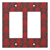 Elegant, Vintage, Victorian Damask Red Light Switch Cover