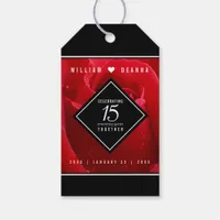 Elegant 15th Rose Wedding Anniversary Celebration Gift Tags