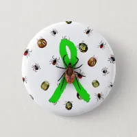 Tick Awareness Lyme Disease Ribbon Button