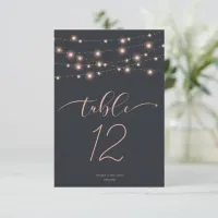 Modern String Lights Table Numbers Rose Gold ID585