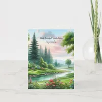 Watercolor Landscape Sympathy Thank You Card