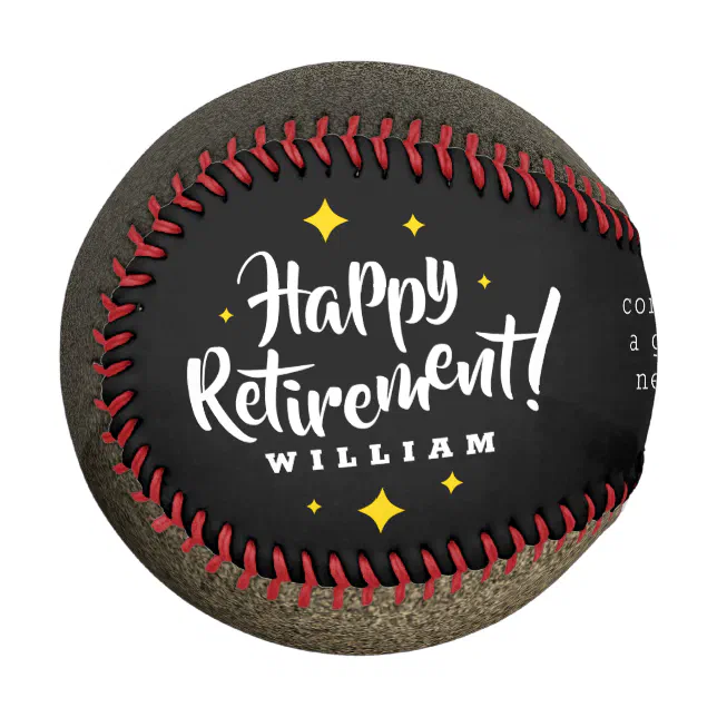 Fun Gold Glitter Stars Retirement New Adventures Baseball