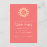 Coral Floral Temple Sealing Invitation