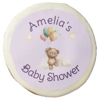 Sweet Little One on the Way Lavender Baby Shower Sugar Cookie