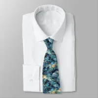 Trendy Stylish Watercolor Blue Clouds Neck Tie