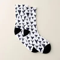 Shark Lover Blue White Sharks Teeth Patterned Socks