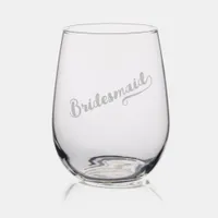 Cute Bridesmaid Bachelorette Party Stemless Wine Glass