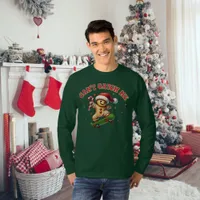 Funny Skateboarding Gingerbread Man Christmas T-Shirt