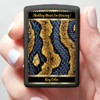 Unique patterns of a vibrant poisonous snakeskin zippo lighter