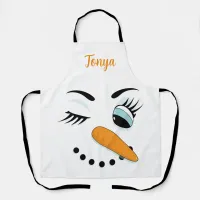 Snow Woman Cute Christmas Apron