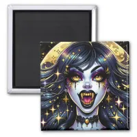 Comic Book Style Vampire Halloween Party  Magnet