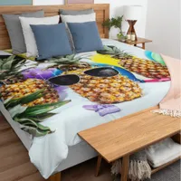 Party Time Pineapples with Party Favors King Size Duvet Cover