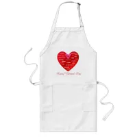 Happy Valentine's Day Many Languages of Love Long Apron