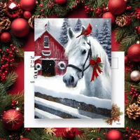 Beautiful Holiday Horse with Cardinal Personalized