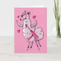 Cupid Llama Valentine Humor Card