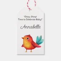 Bird-Themed Baby Shower Cute Watercolor Gift Tags