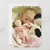 Adorable Pink Baby Girl Announcment Announcement