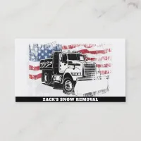 *~* Snow Removal Truck AP74  Flag Red White Blue Business Card