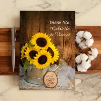 Sunflowers Garden Watering Can Wedding Thank You