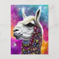 Colorful Jeweled Llama Postcard