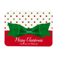 Green & Red Polka Dot Bow Tie Merry Christmas Magnet