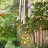 Watercolor Floral Bees - Let it Bee on green | Wind Chime