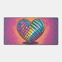 Disco Ball heart Desk Mat