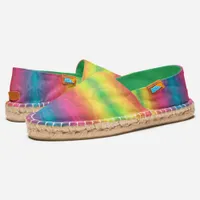 [Rainbow Crinkle] Bright Tie-Dye Gradient Stripes Espadrilles