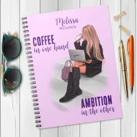 Motivational Girl Boss Drinking Coffee