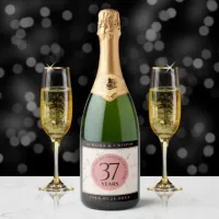 Elegant 37th Alabaster Wedding Anniversary Sparkling Wine Label